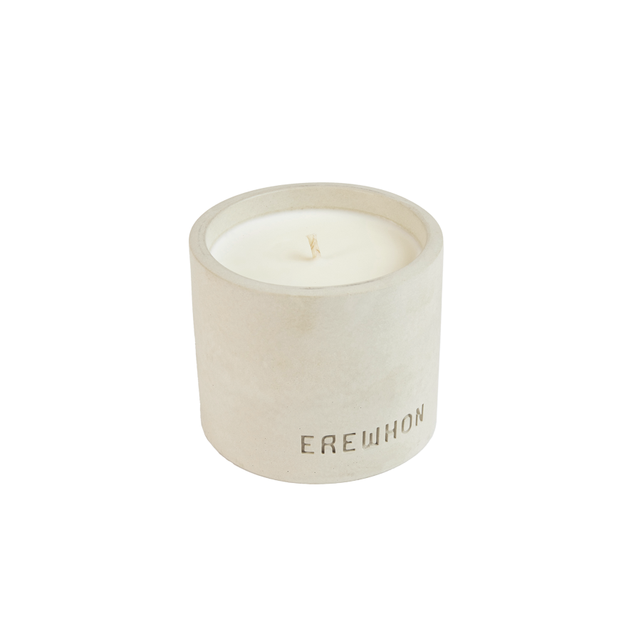 Artisanal Anise Mint Scented Cement Candle by Erewhon in Concrete Vessel