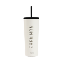 Erewhon White & Black Lid Water Bottle Tumbler